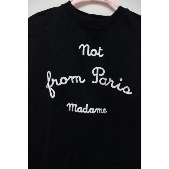 Drole de Monsieur Black 'Not From Paris Madame' Sweatshirt Sweater Size Small - Picture 3 of 6